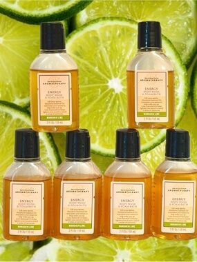 Bath & and Body Works Aromatherapy MANDARIN LIME Body Wash X6 travel size NEW